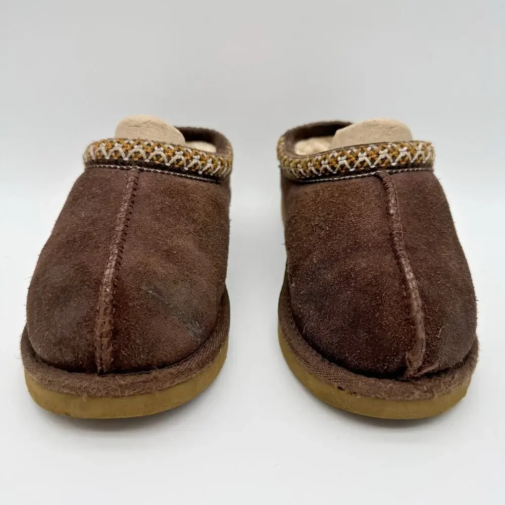 UGG Kids Tasman II Slippers US 1 EU 31 Brown Suede Slip On GUC